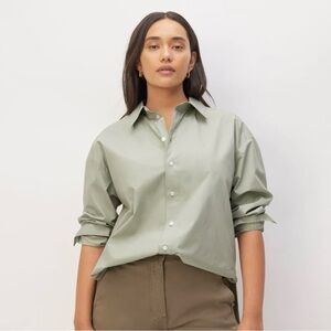 Everlane Button Down Boyfriend Shirt 100% Supima Cotton Sage Green Size XS NWT